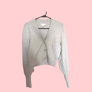 H&M Cropped Cardigan in Light Grey